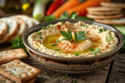 Découvrez les délices du houmous de lentilles vertes pour égayer vos apéritifs