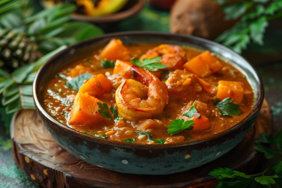 Explorez les saveurs tropicales avec ce curry de patate douce et crevettes