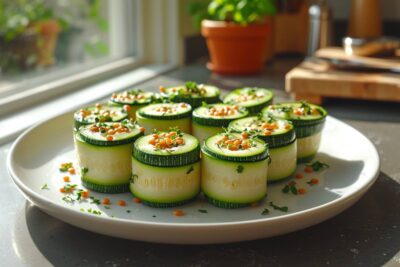 Roulés de courgettes et lentilles : un en-cas sain et gourmand pour quatre personnes